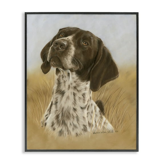 Stupell Industries Pointer Hunting Dog Animals & Insects Painting Black Framed Art Print Wall Art, 11 x 14