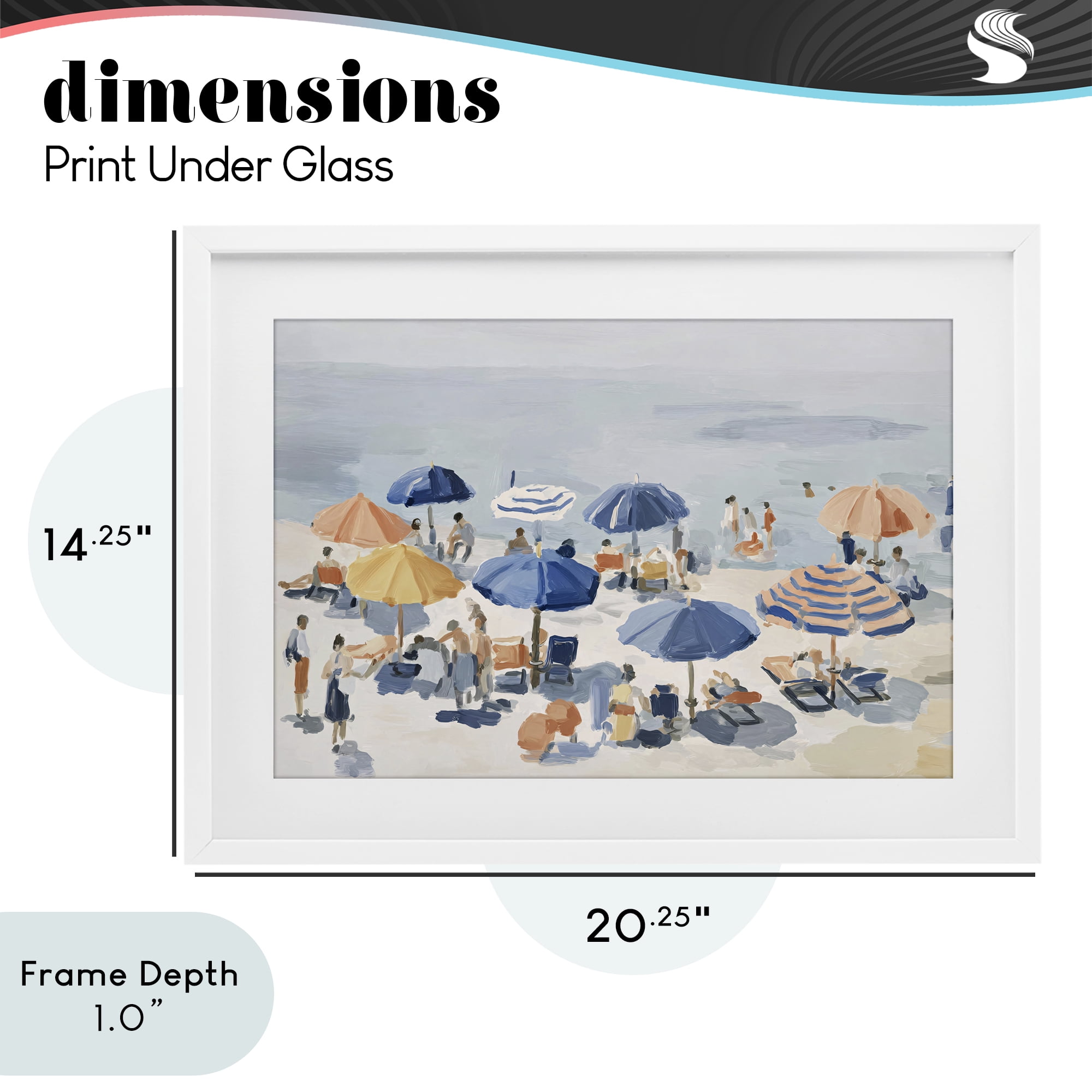 Stupell Industries Summer Fun Beach Crowd White Framed Print Under Glass, design by Jacky Ngan