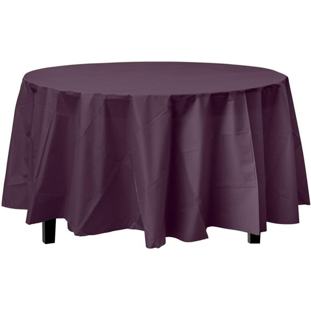 Bulk Premium Plastic Disposable 84 Inch Round Tablecloth Plum Table Covers 12 Pack Com Bulk Premium Plastic Disposable 84 Inch, Plastic Table Cover Round