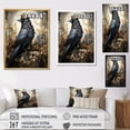 thumbnail image 4 of Designart "Majestic Monochrome Crow I" Animals Floater Framed Wall Decor, 4 of 7