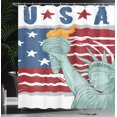 thumbnail image 3 of Ambesonne American Shower Curtain, Retro USA Flag Drawing, 69"Wx84"L, Almond Green White, 3 of 4