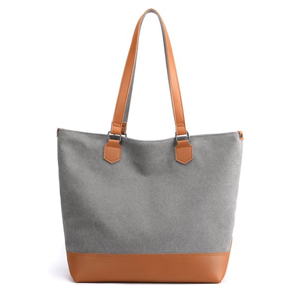 Bolso de lona Bolso de mano de cuero de lona Bolsos de mano con múltiples compartimentos