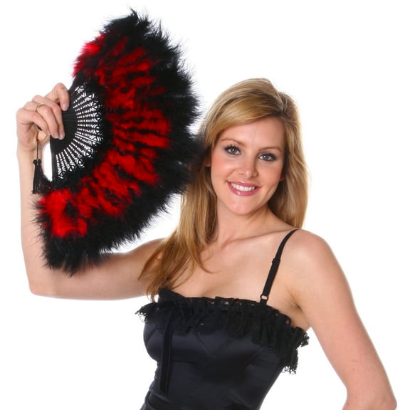 ZUCKER™ Marabou Feather Fan Multi Color - Red - Black