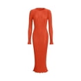 thumbnail image 6 of StSilkitty Womens Maxi Bodycon Dresses Solid Color Long Sleeve Crewneck Long Dress Wedding Guest Elegant Sundresses, 6 of 6