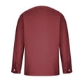 thumbnail image 4 of YUGYXL Men's Solid Color V Neck Business Work Shirts Casual Long Sleeve Casual Pullovers Loose Dress Shirt Red S, 4 of 8