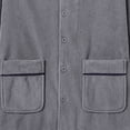 thumbnail image 3 of Men's Flannel Pajamas Set Pockets Long Sleeve Button Up Shirt and Wide Leg Pjs Bottoms 2 Piece Sleepwear Suits (3XL, Gray), 3 of 3
