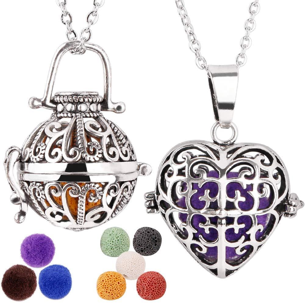 Maromalife - Maromalife 2 Packs Essential Oil Diffuser Necklace, Lava ...