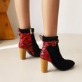 thumbnail image 5 of Tejiojio Fall Clearance Women's Snake Patterned Leather Belt Buckle High Heel Zipper Ankle Boots, 5 of 6