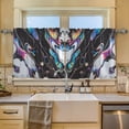 thumbnail image 2 of Yayeee Kitchen Curtains Tier Set of 2 Light Filtering 57"x36" Over Sink Window Panels, Black, 2 of 7