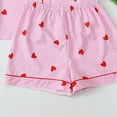 thumbnail image 4 of CONZONE Valentines Pajamas for Women Set 2 Peice Pjs Set for Women Valentine'S Day Love Heart Print Short Sleeve Sleepwear Tops Shorts Warm Cozy Sleepwear Loungewear Sets, 4 of 4