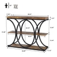 thumbnail image 2 of Table Console de Rangement Industriel à 3 Niveaux - Format Étroit de 39 Pouces, Base Ronde en Métal, Utilisation Multi-Scènes pour Entrée/salon, 2 of 6