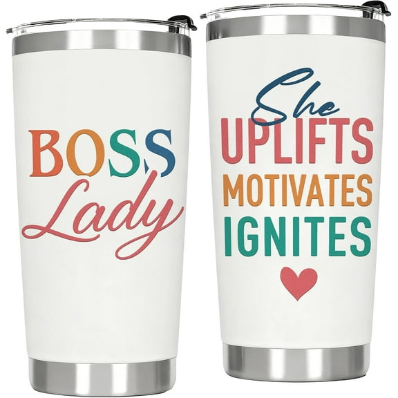 Boss Gifts for Women - Boss Lady Tumbler Gift for Women Manager Leader Supervisor - Thank You Appreciation Gifts to National Bosses Day, Christmas, Birthday, 20 OZ Stainless Steel Tumbler Cup
