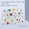 thumbnail image 3 of Yayeee Toggle Light Switch Wall Plate 2-Gang 4.56"x4.48" Decorative Outlet Cover, Red Simple Shapes, 3 of 7