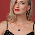 thumbnail image 4 of Gem Stone King 925 Sterling Silver and 10K Yellow Gold Blue Sapphire Pear Shape Flower Pendant Necklace for Women (3.06 Cttw, 6X4MM, Gemstone Birthstone, with 18 inch Chain), 4 of 6
