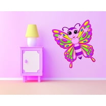 Custom Wall Decal Sticker : Colorful Butterfly Kids Girls Teen Baby Nursery Bedroom 16x16"