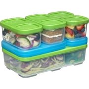 Rubbermaid LunchBlox 7-Piece Modular Entree Food Containers with Blue Ice Snap-Ins