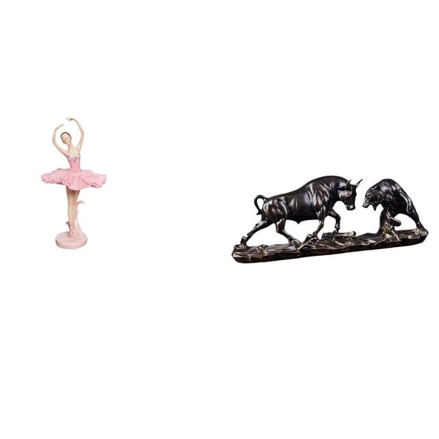 Estatua de la bailarina,Estatua de niña de ballet Escultura de niña de resina Artesanía,Estatua de escritorio,Figura decorativa de pelea de toros y osos,Colecciones de esculturas de