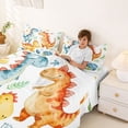 thumbnail image 3 of Feelyou Watercolor Cartoon Dinosaur Eggs Bed Sheets for Kids Boys Girls, Cute Wildlife King Sheets, 4 Pieces, 3 of 5