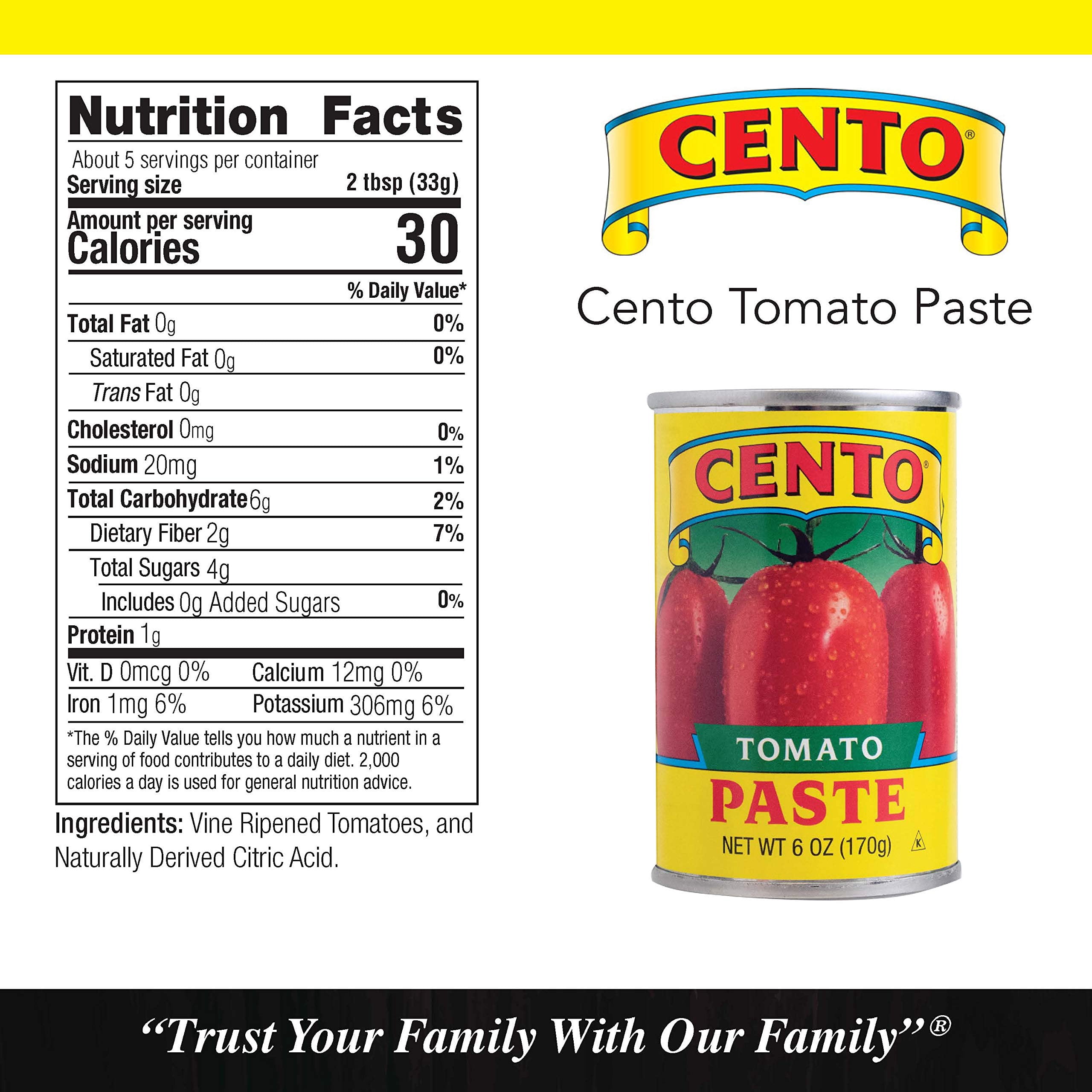 Cento Tomato Paste, 6 Ounce Cans (Pack of 24)