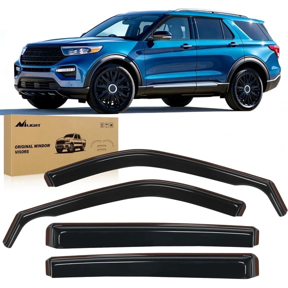Nilight in Channel Window Deflectors for Ford Explorer 2020 2021 2022 2023 2024 Vent Window Visors, Rain Guards-4PCS