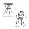 thumbnail image 4 of GDF Studio Pisa Cast Aluminum 3-Piece Outdoor Bistro Set with Ice Bucket, Brown, 4 of 9