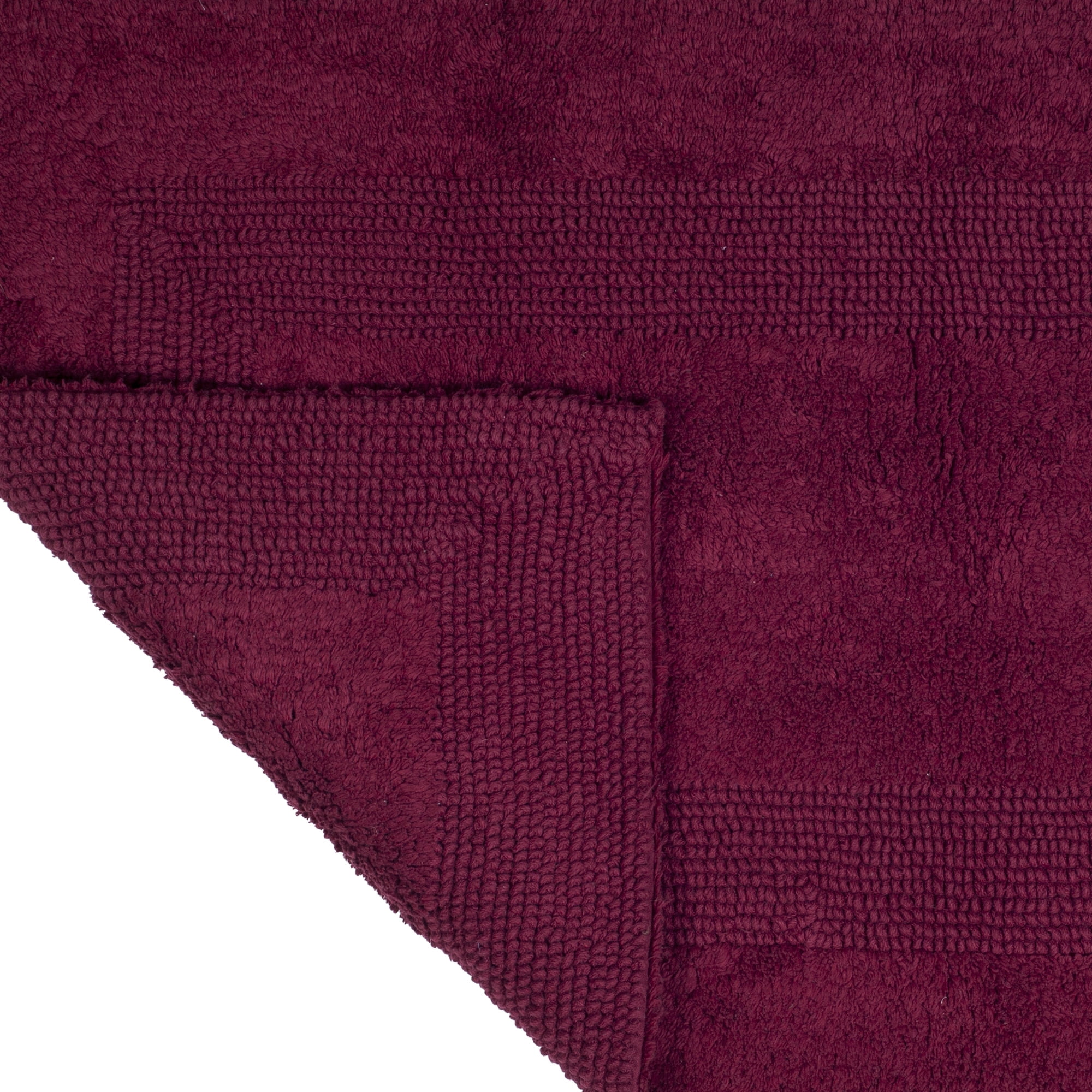 Lavish Home 60x24-Inch Machine Washable Cotton Bath Mat (Burgundy)