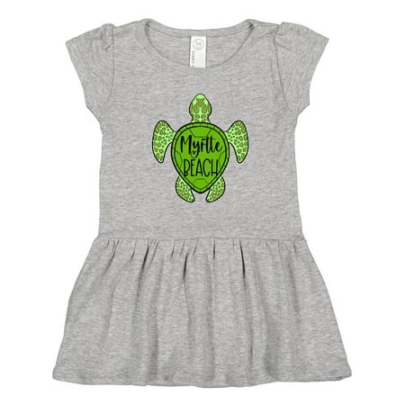

Inktastic Myrtle Beach Sea Turtle in Green Gift Toddler Girl Dress