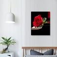 thumbnail image 3 of ONETECH Red Rose on Piano Modern Stretched and Framed Floral Giclee Canvas Prints Artwork Flowers Music Pictures Paintings on Canvas Wall Art for Bedroom Kitchen Home Decorations 16x20in, 3 of 4