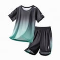 thumbnail image 5 of HCNTES Boy Active Shorts Set 2 Pcs T-Shirt and Athletic Shorts Summer Activewear Set Toddler Kid Boys Soccer Set Sport Team Uniform Children's School Outfit(F02-Green,12-13 Years), 5 of 5
