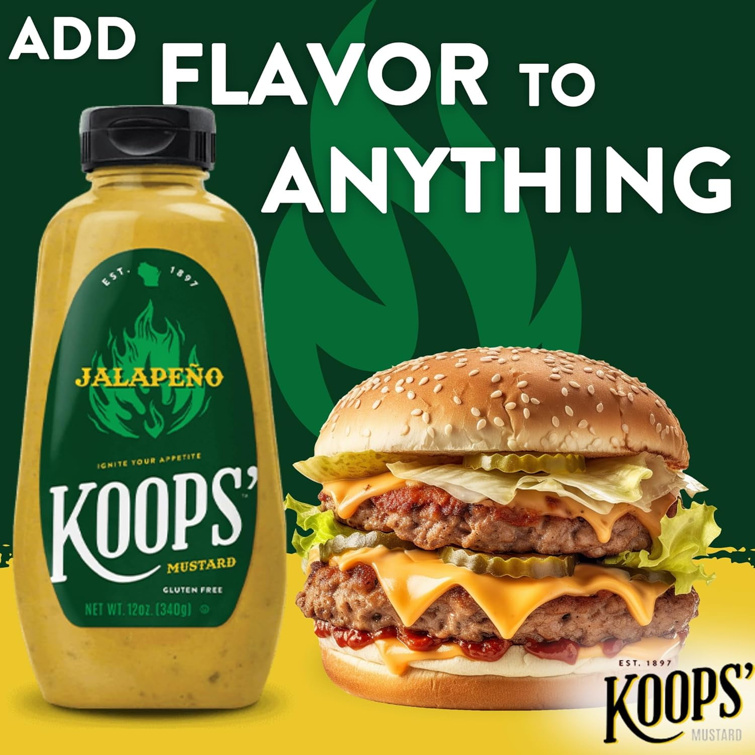 KOOPS' Mustard, Jalapeno, 12 oz