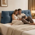 thumbnail image 6 of Triangular Headboard Pillow for Twin Dorm Bed, Wedge Backrest Bolster Cushion 31.5x19.6x7.8 Inch with Side Pockets, Long Back Support Pillow for Sitting in Bed Reading College Dorm, 6 of 6