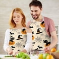 thumbnail image 3 of Halloween Black Cats and Pumpkins Apron-Garden Aprons for Women with Pockets-Cotton Linen Waterproof Kitchen Cooking Gardening Aprons Adjustable for Kitchen,Cooking,BBQ and Salon 32"x27", 3 of 7