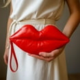 thumbnail image 4 of Red Lips Adult Costume Handbag, 4 of 5