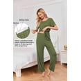thumbnail image 4 of EKOUAER Women's Maternity Nursing Pajamas Sets Short Sleeve Postpartum Pregnancy Pajama for Hospital Breastfeeding PJS with Pants, 4 of 7
