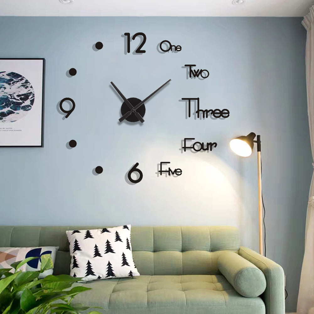 3D DIY Wall Clock Sticks Large Roman Numerals Office Living Room Home Decoration 