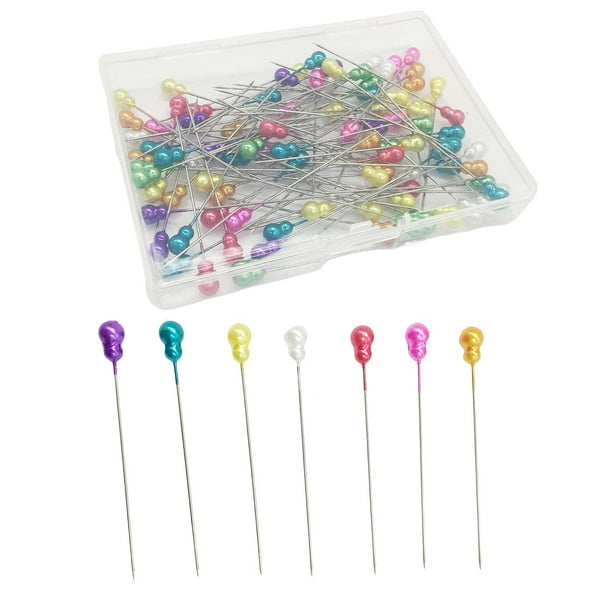 Alfileres de costura de 100 piezas, alfiler de cabeza Multicolor para modista, decoración de joyas, proyectos de costura