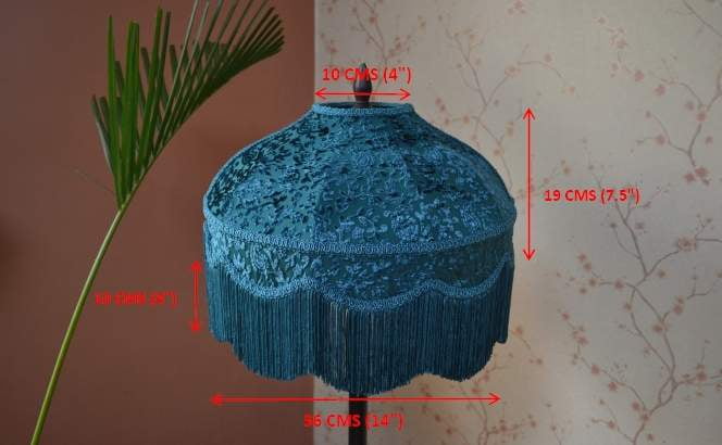 BespokeByNikita Victorian Dome Teal Green Fringe Lamp Shades