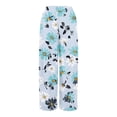 thumbnail image 4 of WTOBBY Women's Casual Wide Leg Pants with Stretch Belt Floral Print Pockets and Adjustable Tie Design for a Comfortable Lightweight Summer Outfit ,Light Blue XL, 4 of 7