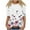 White, variant on Frostluinai Half Sleeve T Shirts for Women Round Neck Lounge Tops Floral Print Comzy Shirts 2024 Summer Losse Fit Blouses Soft Tees