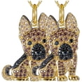 thumbnail image 2 of Collar de Cadenas y Dijes High Monaco DogNeck11 2Pzas Pastor Alemán Dorado Metal, 2 of 5