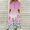 Pink, variant on Women Fashion Summer Casual Short Sleeve V-Neck Printing Dress Loose Dress