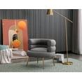 thumbnail image 2 of Luccalily Accent Single Sofa Chair,Upholstered Leisure Accent Living Room Chair, Comfy Armchair with Rose Golden Metal Legs,Mid-Century Modern Velvet Single Sofa Chair, 2 of 11