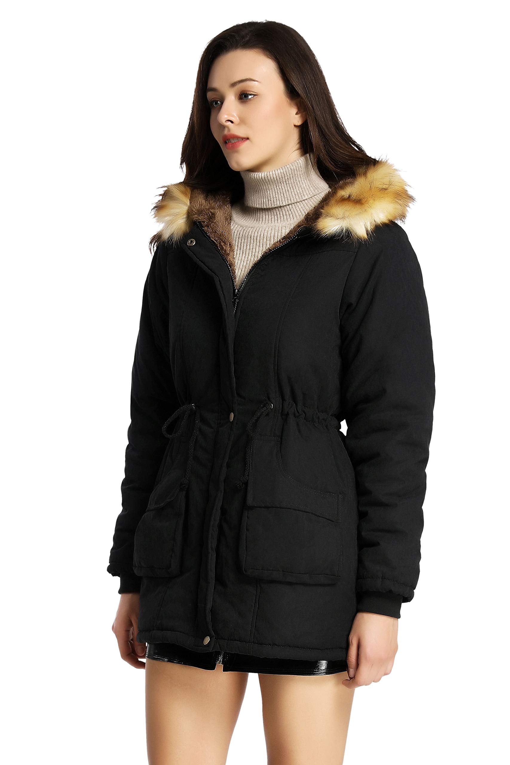 iLoveSIA Mens Winter Warm Jacket Fuzzy Lining Hooded Jacket Windbreaker 