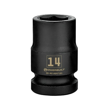 

Powerbuilt 1/2 Inch Drive x 14 MM 6 Point Impact Socket - 647161