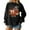 Black, variant on Women's Fashion Top New Year 2026 Printed Pullover Sweatshirt Holiday Design for Women Casual Celebration Streetwear Top,Black,XL