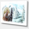 thumbnail image 2 of Scène Peinte avec Chevaux en Hiver, 2 of 3