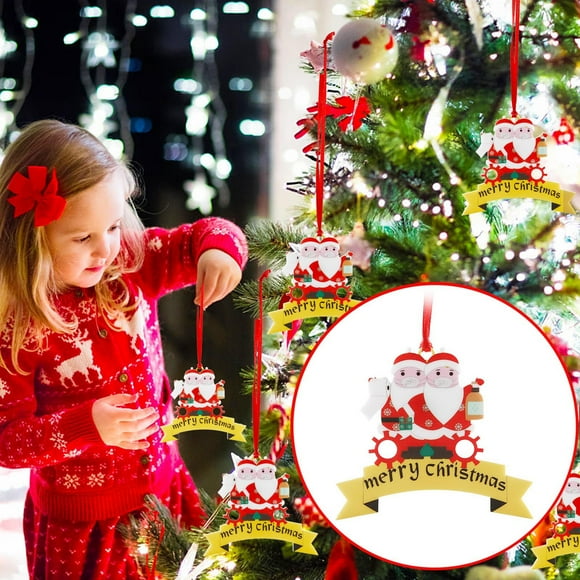 Agiferg Christmas decoration cartoon wooden Santa Claus Christmas deer pendant Christmas