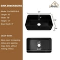 thumbnail image 3 of CASAINC 30" Fireclay Single Bowl Farmhouse Apron Kitchen Sink with Grid and Strainer, Black, 3 of 7