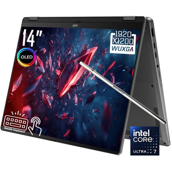 ASUS Vivobook 14 Flip 2-in-1 AI Laptop, 14" 2k 1920 x 1200 OLED Touchscreen, Intel Core Ultra 7 256V, WiFi 7, FHD Webcam, Stylus Pen, Win 11 Home (16GB DDR5 RAM | 512GB SSD)