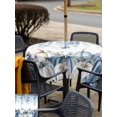 thumbnail image 4 of Outdoor Tablecloth with Umbrella Hole and Zipper, Blue White Pumpkins Square Table Cloth 54x54 Inch Waterproof Tablecloth, Thanksgiving Fall Blue Eucalyptus Leaves Picnic Table Cover for Patio, 4 of 7